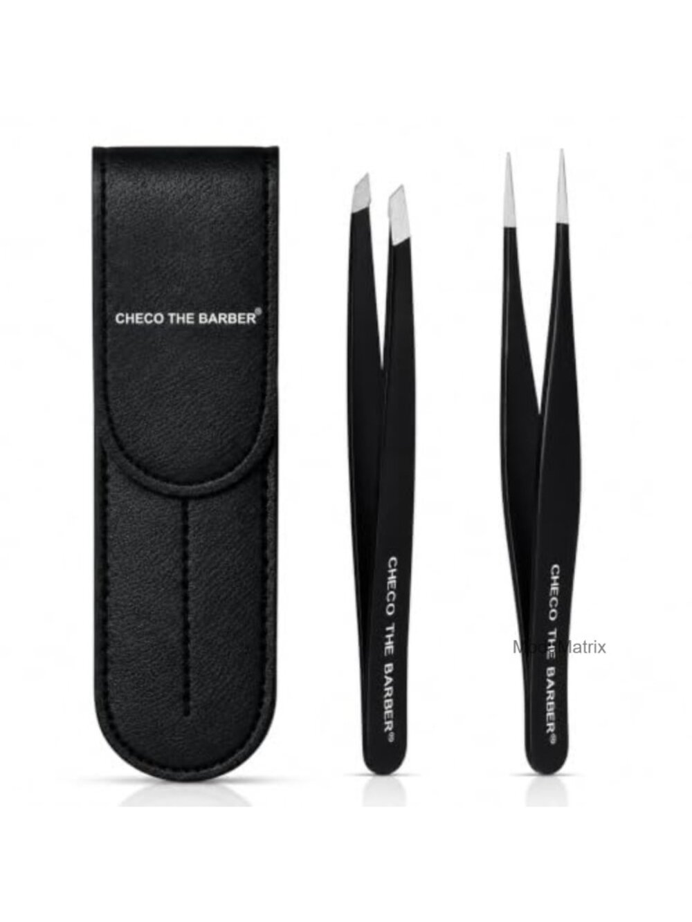 2-Piece Stainless Steel Tweezer Set Slant & Pointed Tips Precision Hair Removal